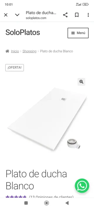 Plato de ducha blanco nuevo