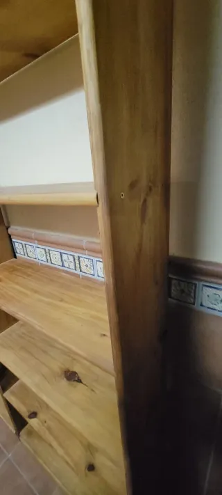 Pack de 2 estanterías de madera maciza de 7 baldas