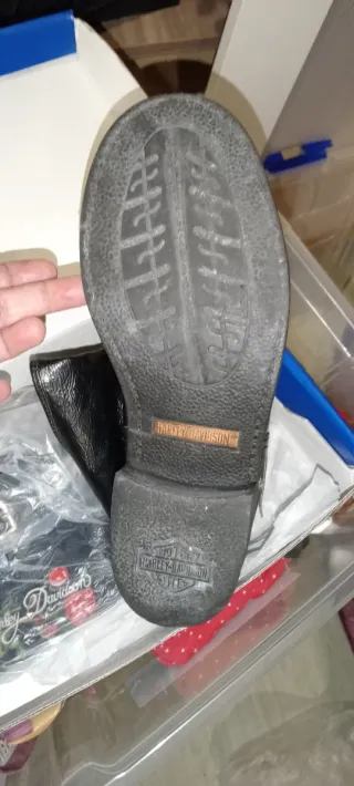 Botas Harley Davidson Negras con Flores,cuero.