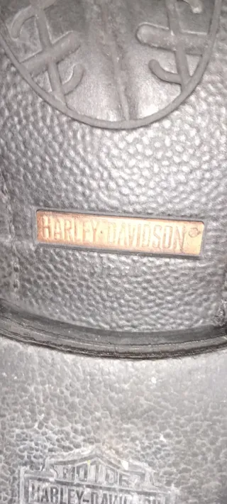 Botas Harley Davidson Negras con Flores,cuero.