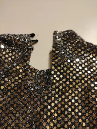 Canotta festiva paillettes oro e argento