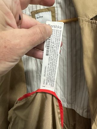 Bershka Gabardina Ligera Beige Mujer