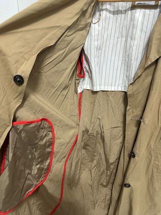 Bershka Gabardina Ligera Beige Mujer