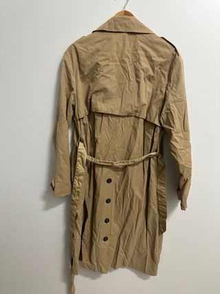 Bershka Gabardina Ligera Beige Mujer