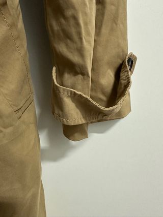 Bershka Gabardina Ligera Beige Mujer
