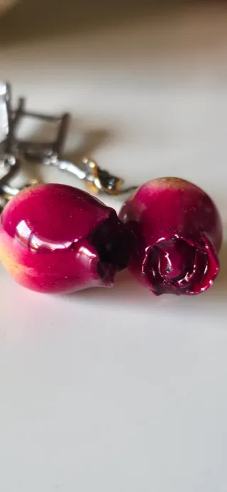 Pendientes rosas joya autor plata de ley