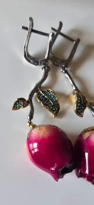 Pendientes rosas joya autor plata de ley