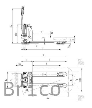 Transpaleta Eléctrica 540x1160mm - 24V - 1500 Kg - 16026