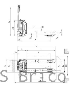 Transpaleta Eléctrica 540x1160mm - 24V - 1500 Kg - 16026