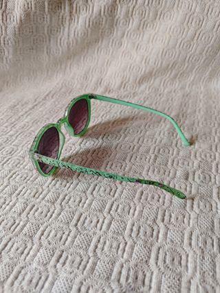 Gafas de sol rojas desmontables + verdes vintage