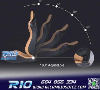 KIT ASIENTO DEPORTIVO SEMI BAQUET ESTILO RS CUERO BEIGE