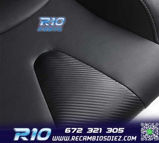 ASIENTO DEPORTIVO SEMI BAQUET ESTILO RS CUERO NEGRO