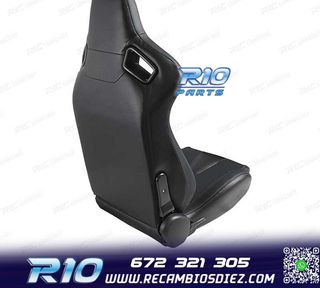 ASIENTO DEPORTIVO SEMI BAQUET ESTILO RS CUERO NEGRO