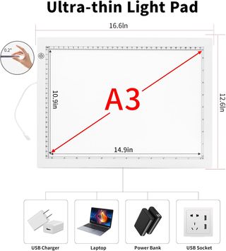 Tavoletta Luminosa A3 YINGWOND con staffa