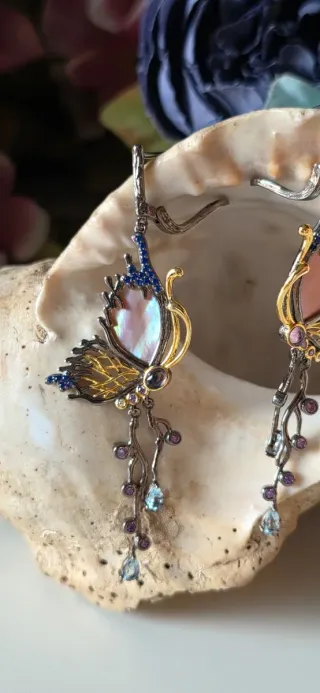 Pendientes mariposa dorados | Joyas artesanales