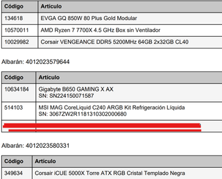 AM5 7 7700X | B650 | 64 GB RAM 850W Gold | SIN GPU