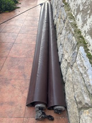 2 Toldos Verticales Terraza Marrón/Transparente