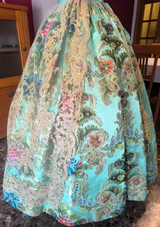 Vestido Fallera Siglo XIX Verde y Oro