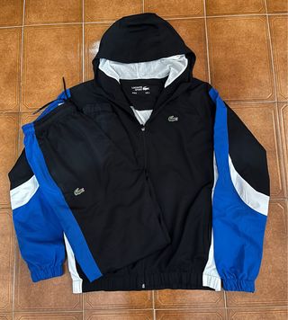 Chándal Lacoste Negro y Azul Talla L