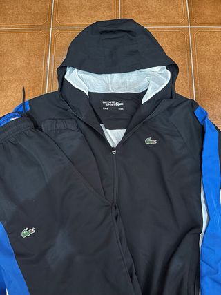 Chándal Lacoste Negro y Azul Talla L