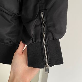 Black Oversized Bomber Jacket Pull&Bear s. 34 Xs