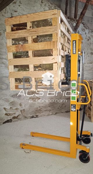 Transpaleta Apilador Elevador de Palets Manual Nylon 1000 Kg - 1600 mm - 65342 - Mader