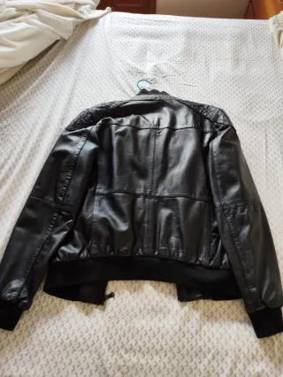 Chaqueta Biker Piel Zara Talla M