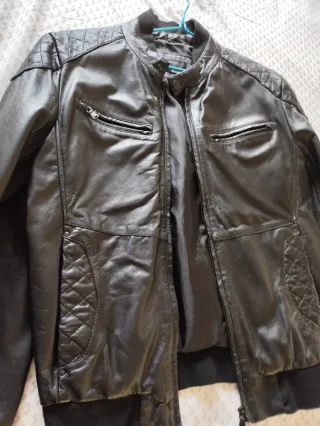Chaqueta Biker Piel Zara Talla M