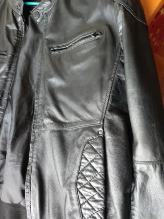 Chaqueta Biker Piel Zara Talla M
