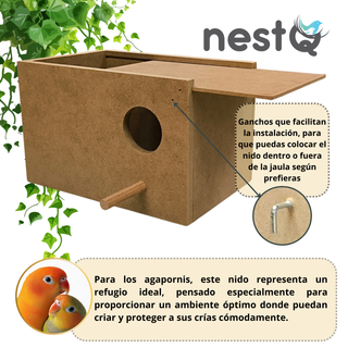 Nido para Agapornis Madera - 22Cm