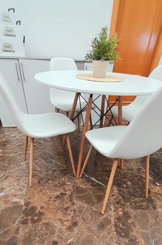 ENVIO GRATIS A CASA Mesa 4 Sillas Comedor Blancas