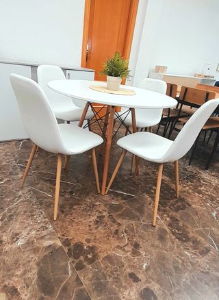 ENVIO GRATIS A CASA Mesa 4 Sillas Comedor Blancas