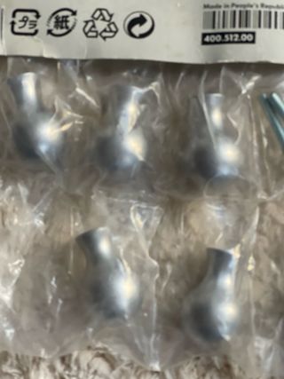 5 Tiradores Ikea Kosing Metal Plateado