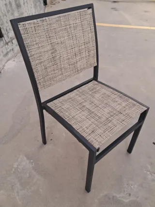 Sillas de exterior de aluminio y tela 7 unidades