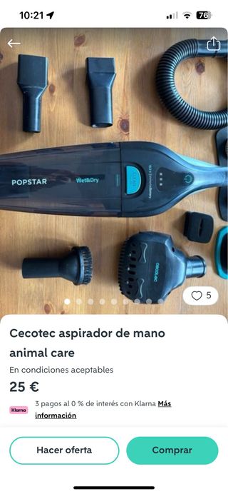 Cecotec aspirador de mano Wet&Dry