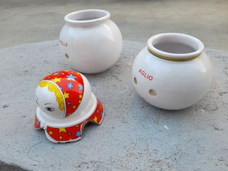 Set contenitori ceramica cipolle aglio