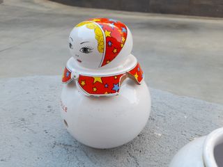 Set contenitori ceramica cipolle aglio