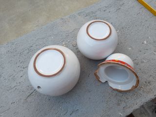 Set contenitori ceramica cipolle aglio