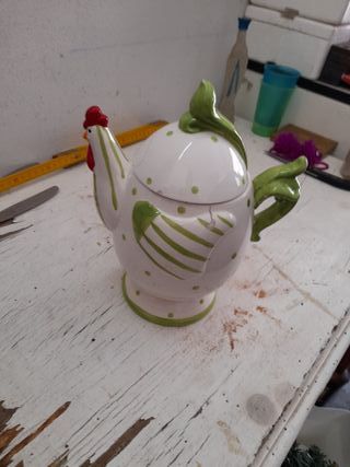 Teiera gallina bianca e verde