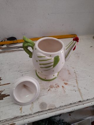 Teiera gallina bianca e verde