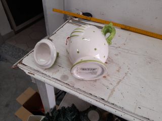 Teiera gallina bianca e verde