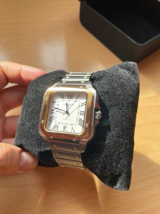 Seiko Mod Santos Date Oro y Plata