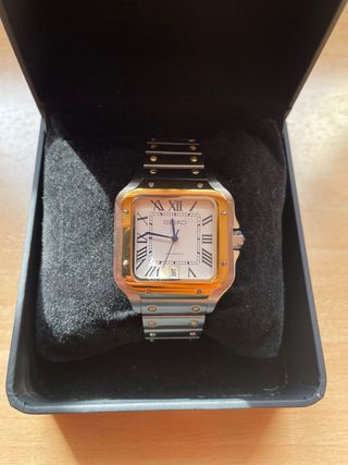 Seiko Mod Santos Date Oro y Plata