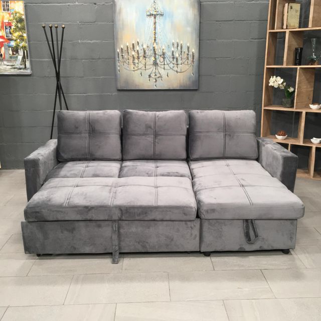 Sofá-cama chaise longue con arcón