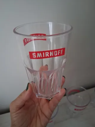 Set 6 Bicchieri Smirnoff Plastica Riutilizzabili
