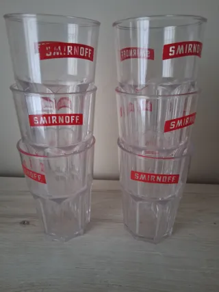 Set 6 Bicchieri Smirnoff Plastica Riutilizzabili