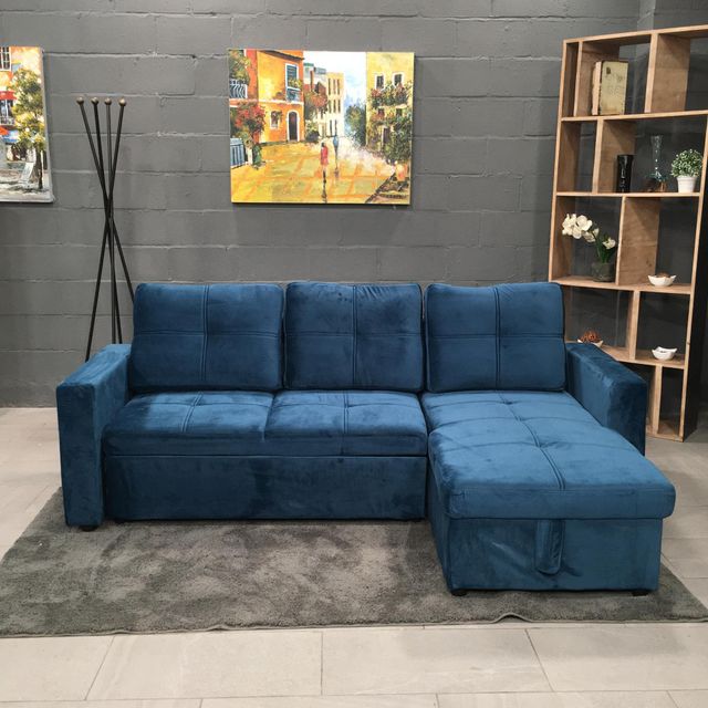 Sofá-cama chaise longue con arcón