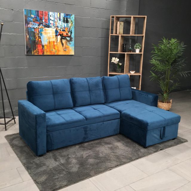 Sofá-cama chaise longue con arcón