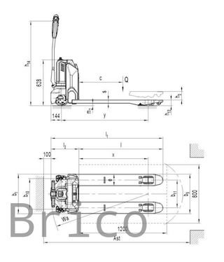 Transpaleta Eléctrica 540x1160mm - 24V - 1500 Kg - 16026