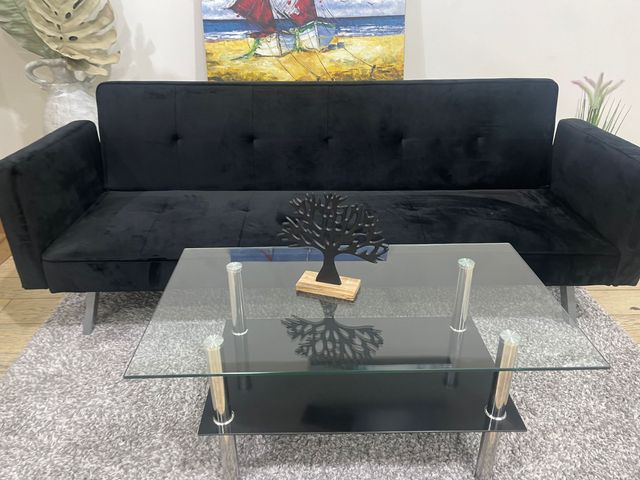 Sofá Cama Moderno con Brazos y Respaldo Acolchado